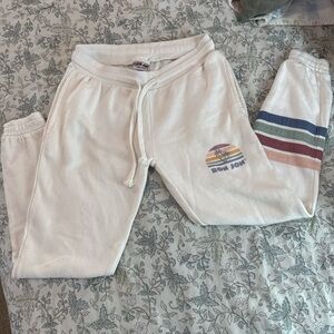 Ron Jon Women's Cream Joggers with Stripes